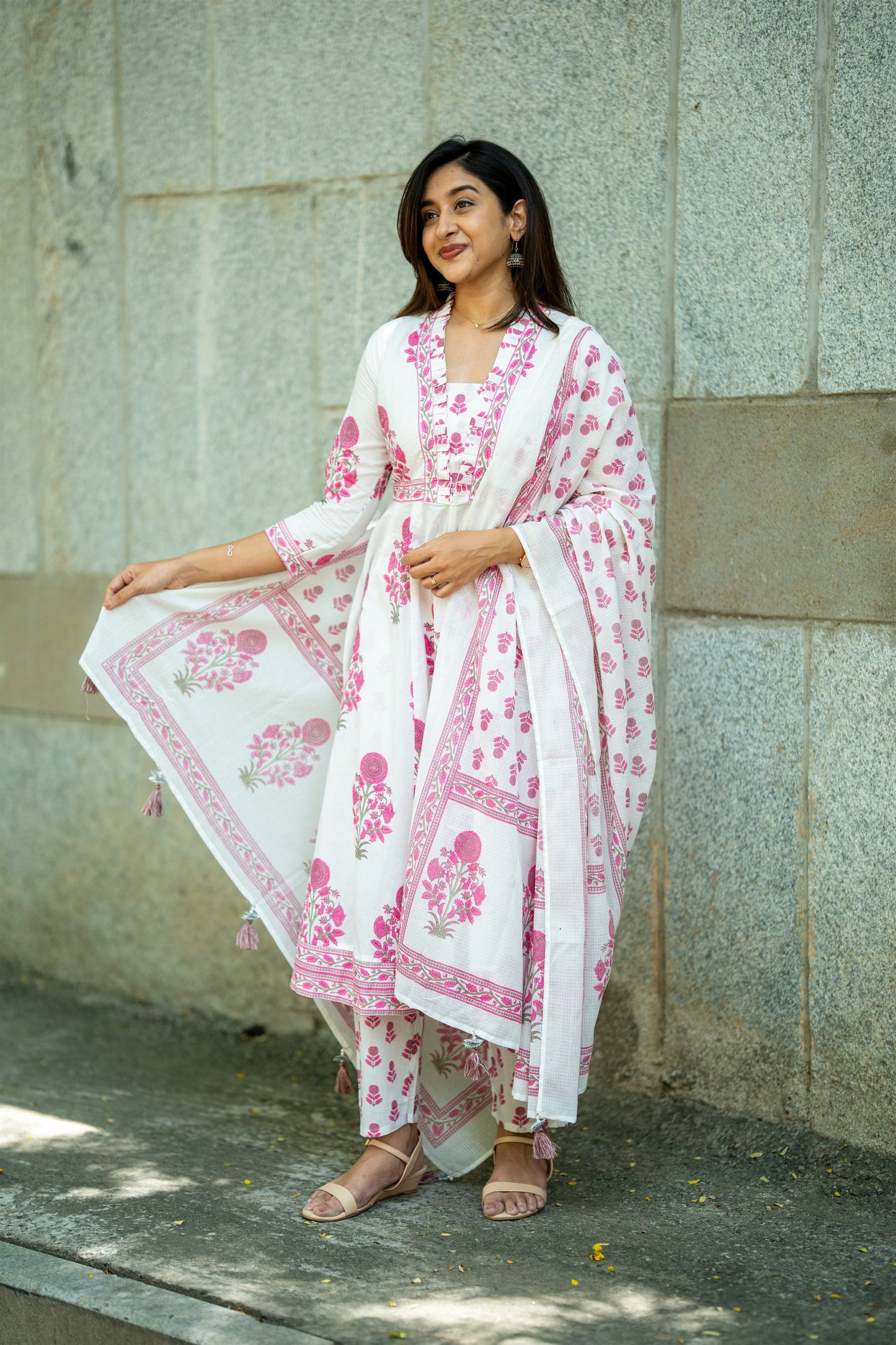 Naureez Cotton Anarkali Suit Set