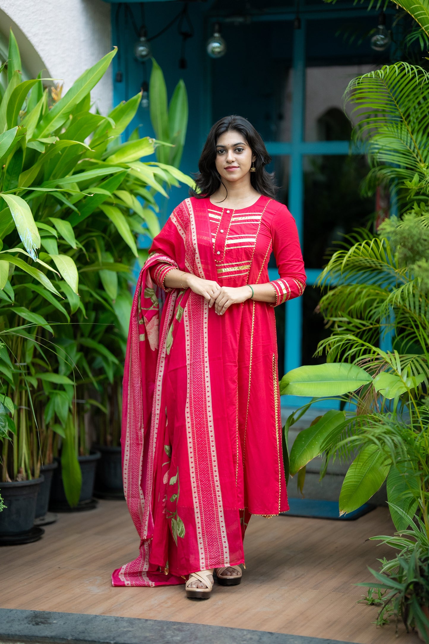 Tamarai A-Line Cotton Suit Set