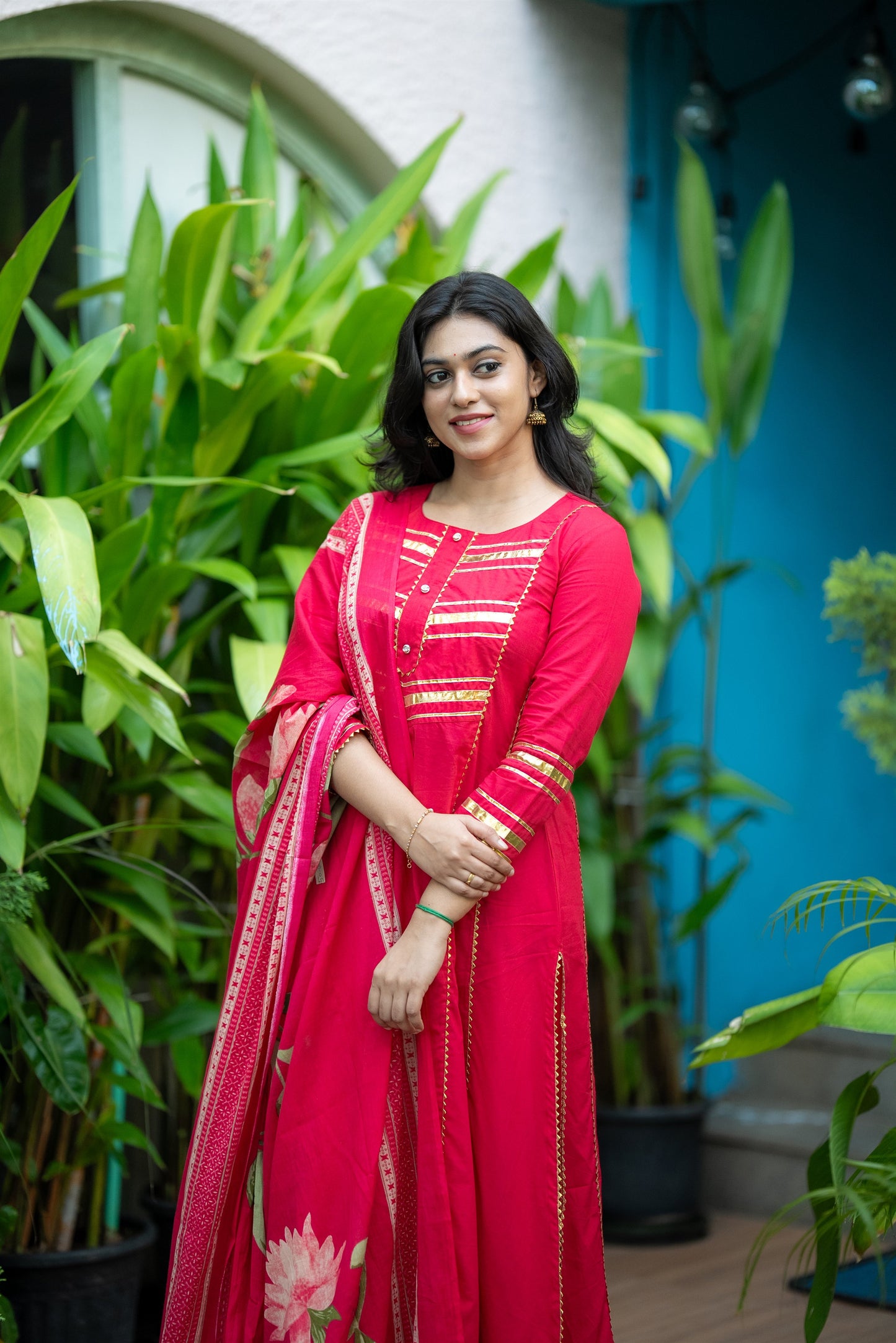 Tamarai A-Line Cotton Suit Set