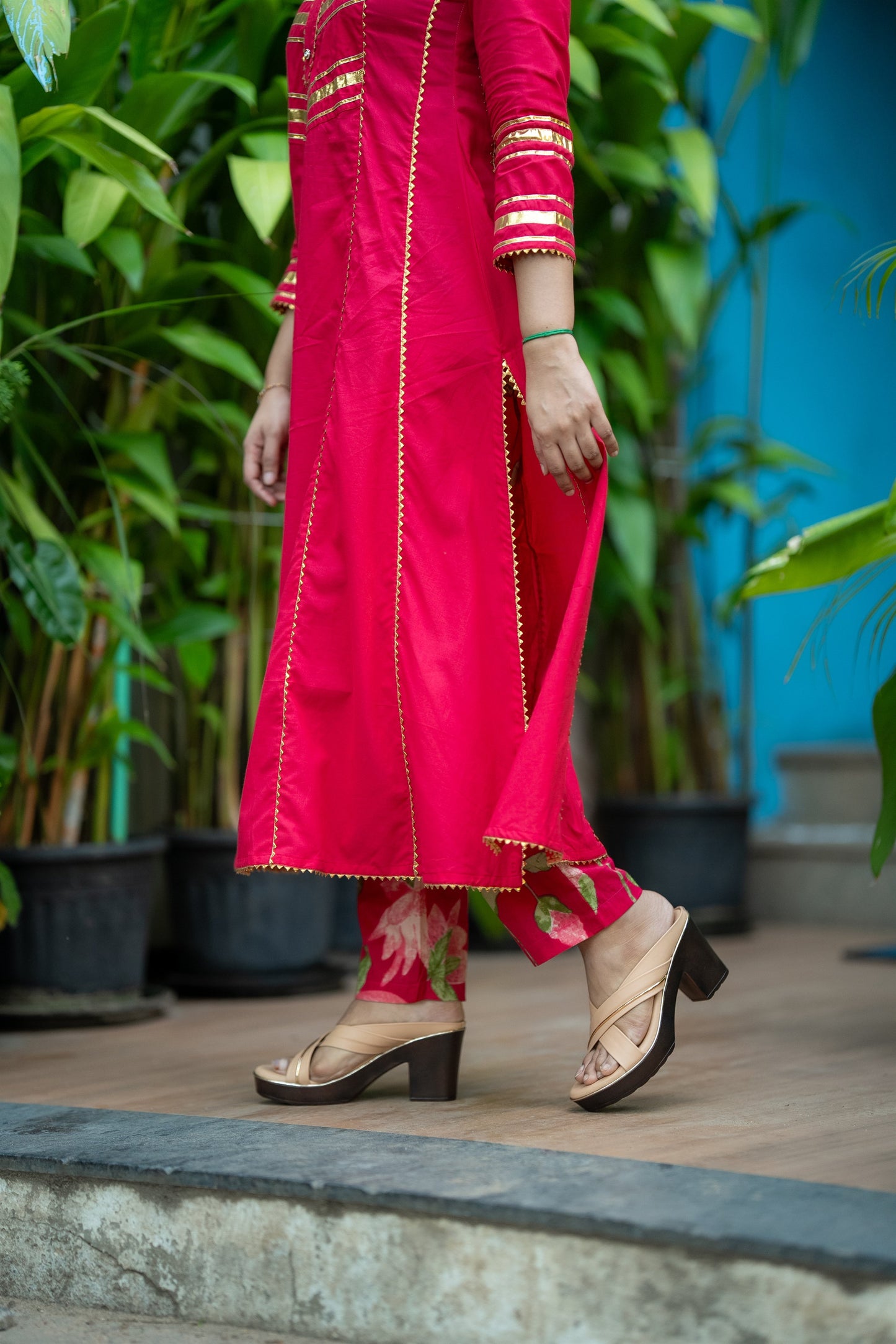Tamarai A-Line Cotton Suit Set