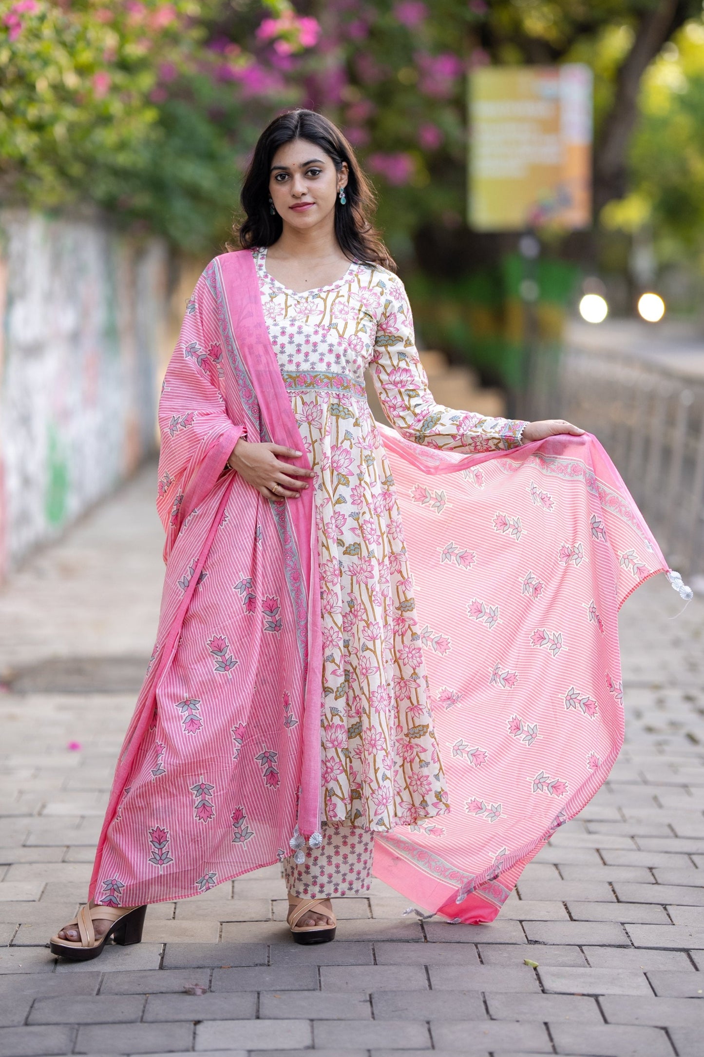 Pushpika Anarkali Cotton Suit Set