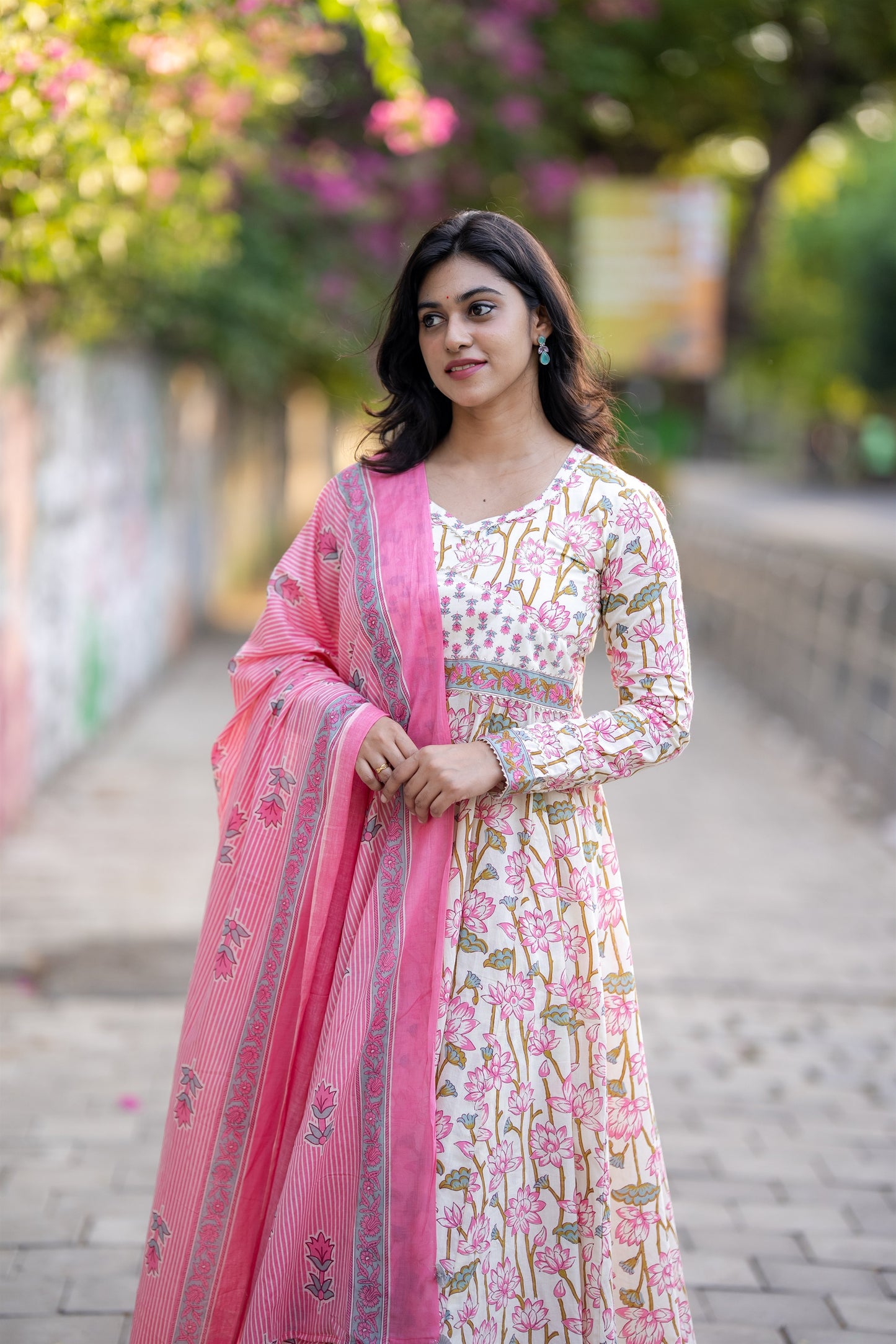 Pushpika Anarkali Cotton Suit Set