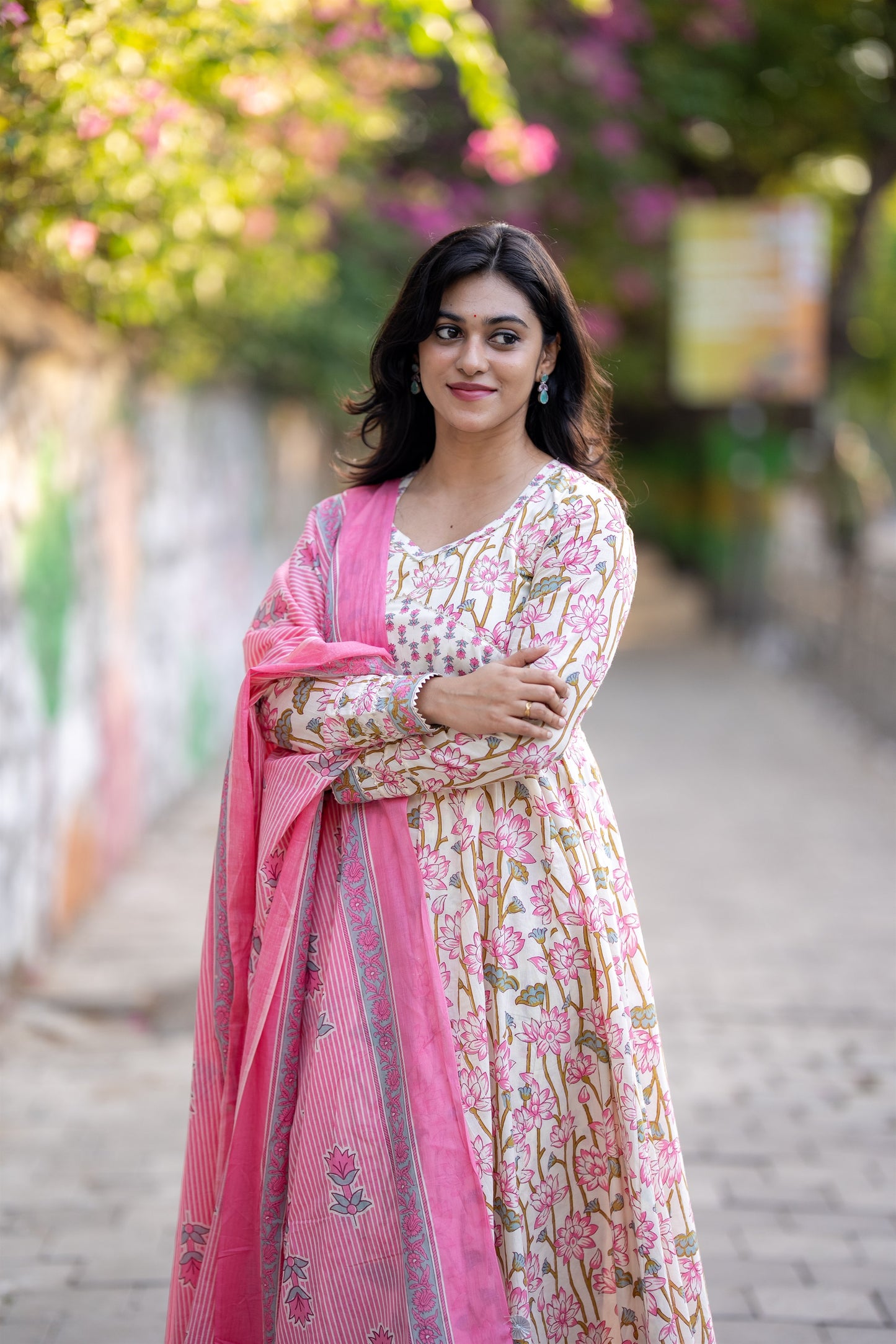Pushpika Anarkali Cotton Suit Set