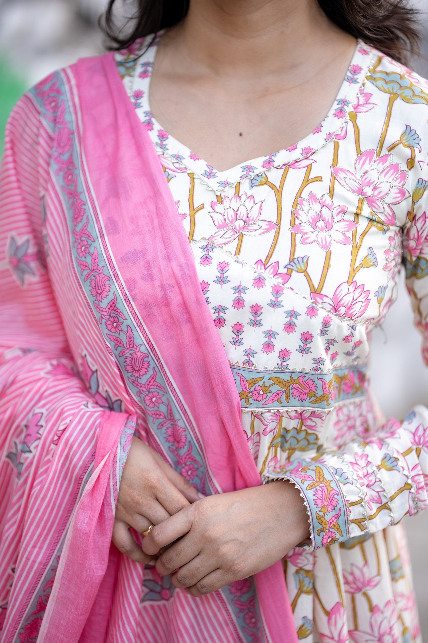 Pushpika Anarkali Cotton Suit Set