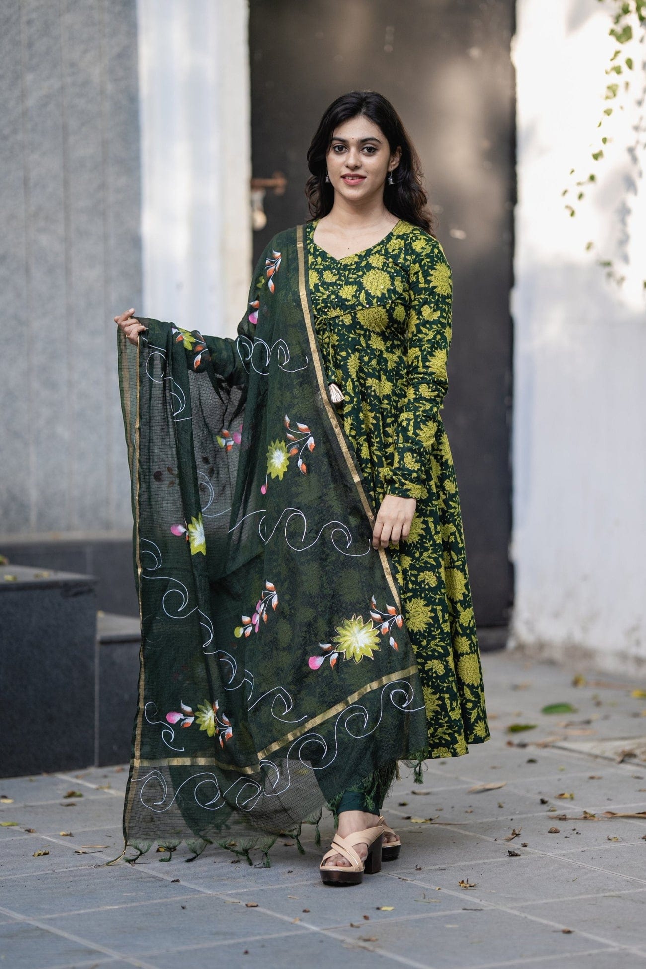 Vanaja Cotton Anarkali Suit Set