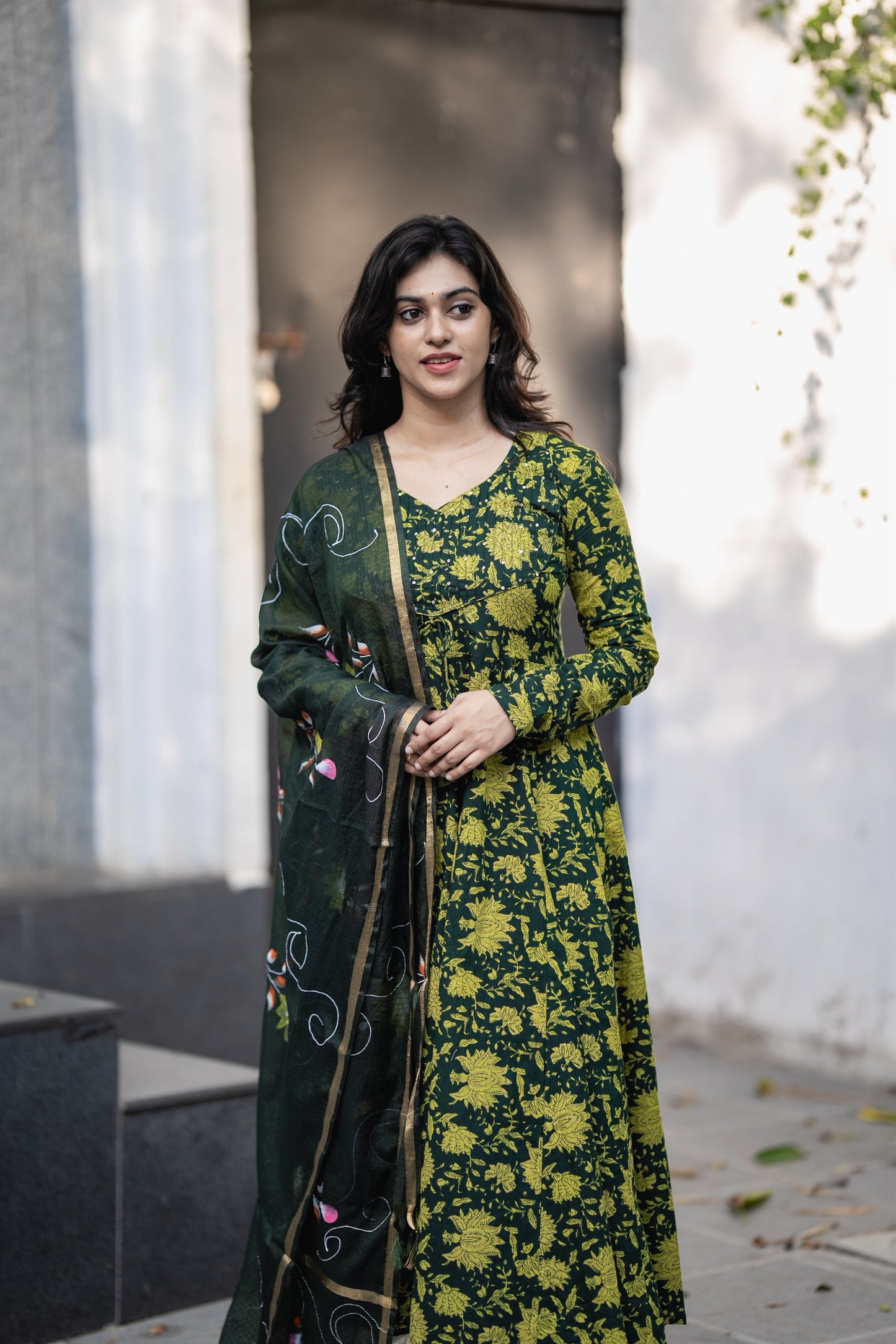 Vanaja Cotton Anarkali Suit Set