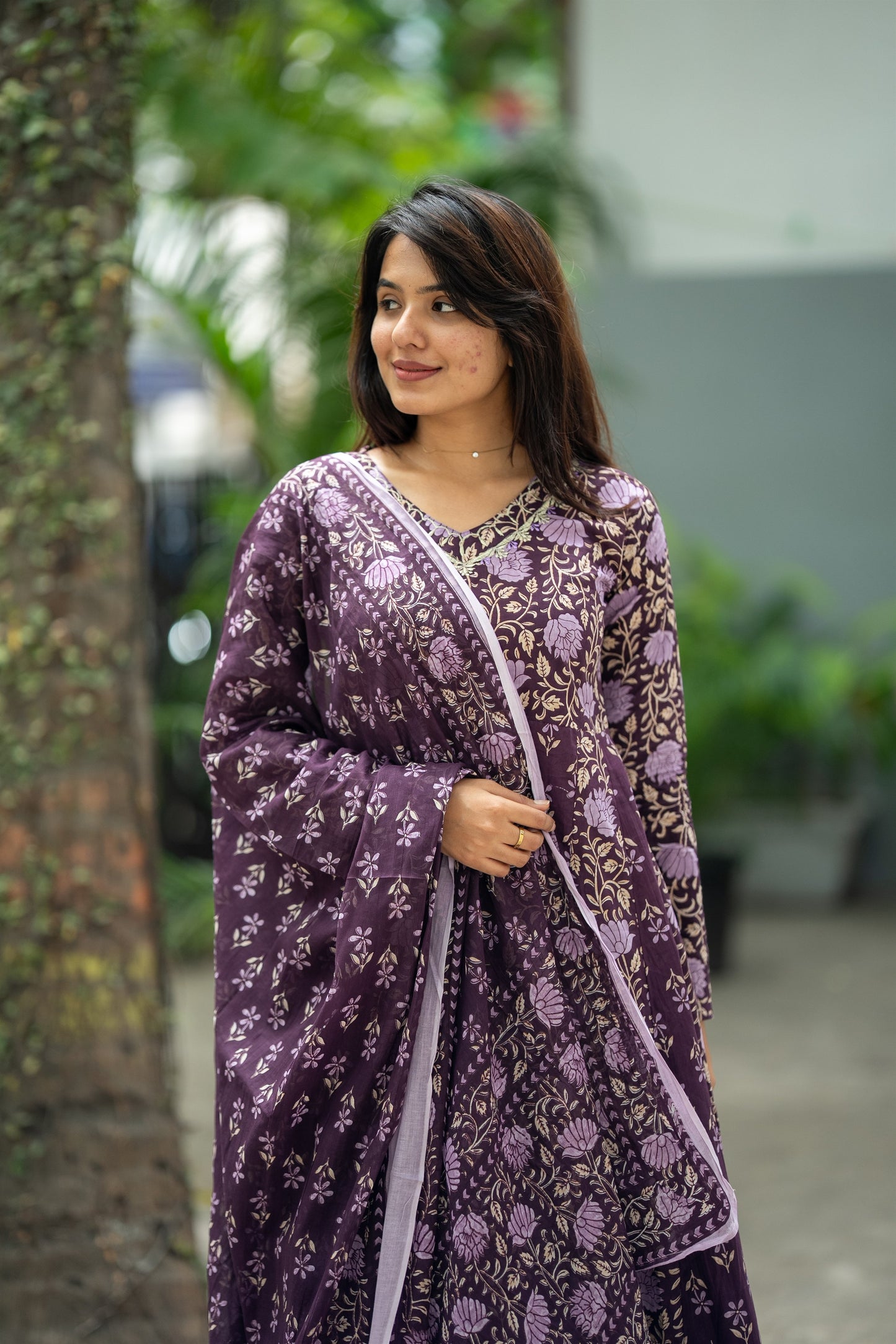 Murraya Cotton Anarkali Suit Set