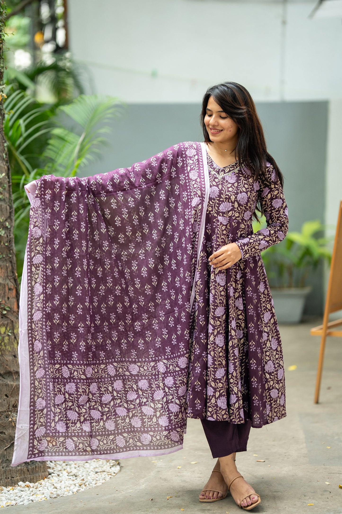 Murraya Cotton Anarkali Suit Set