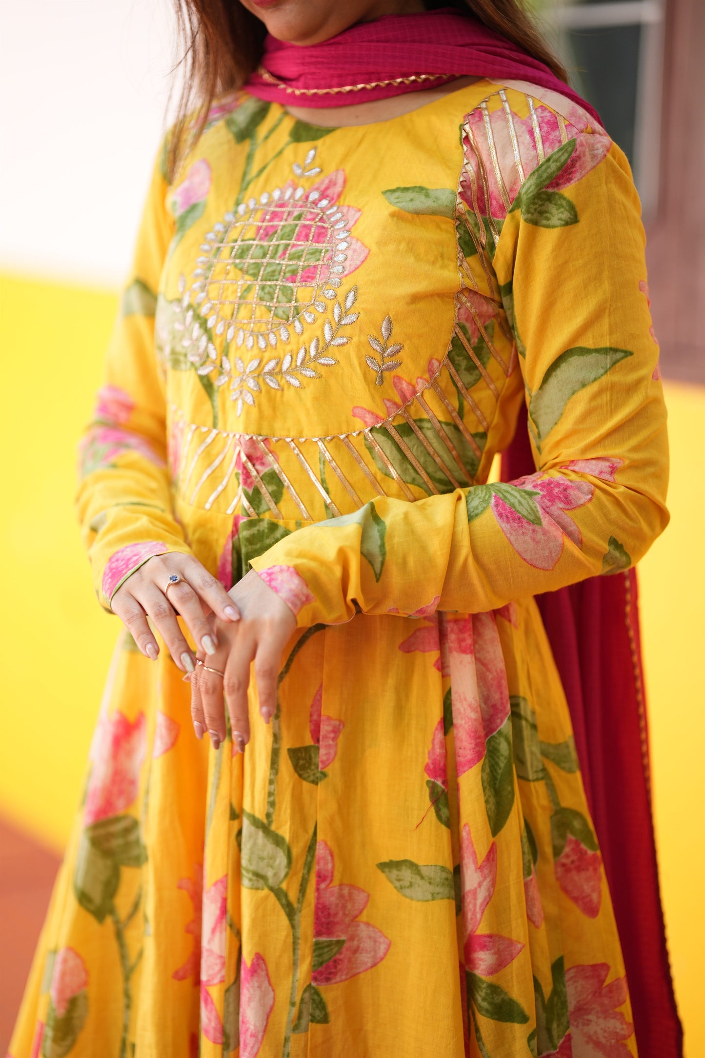 Rangrez Yellow Anarkali Suit Set