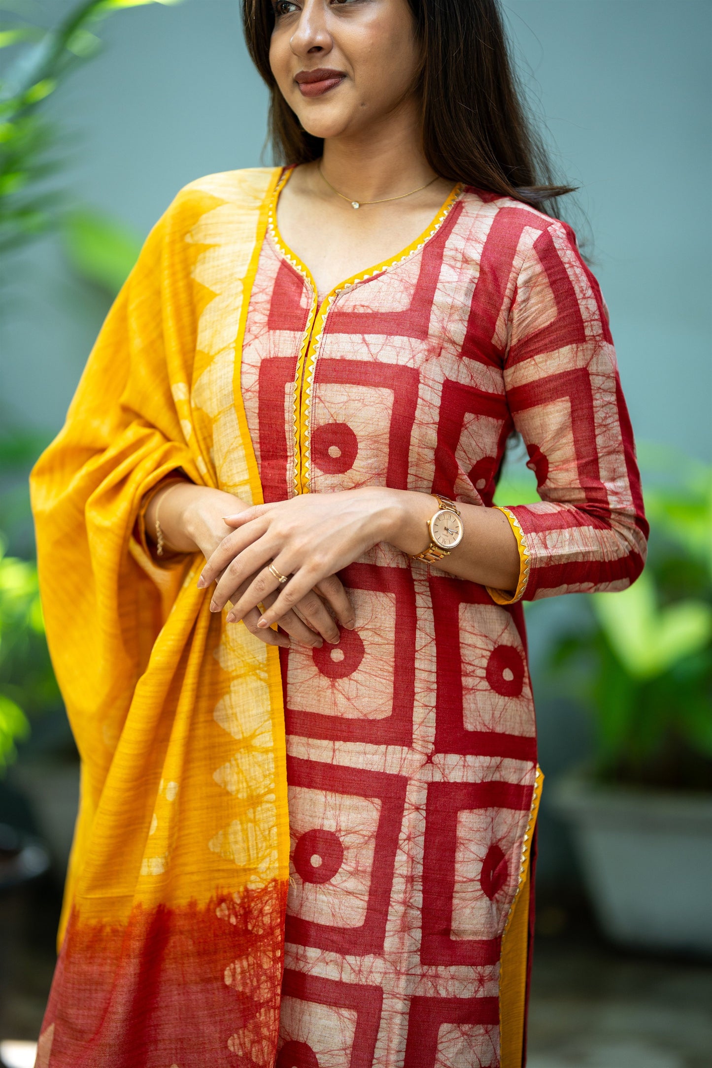 Vasundhara Bhagalpuri Silk Suit Set