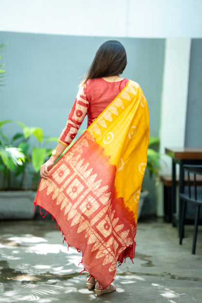 Vasundhara Bhagalpuri Silk Suit Set