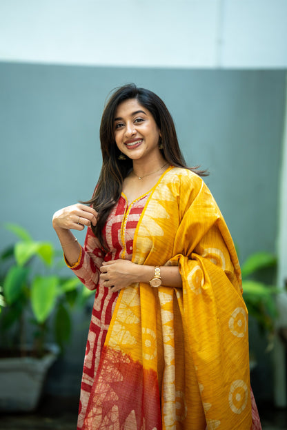 Vasundhara Bhagalpuri Silk Suit Set