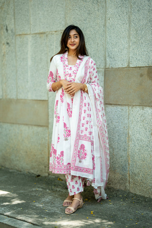 Naureez Cotton Anarkali Suit Set