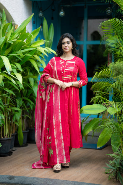 Tamarai A-Line Cotton Suit Set