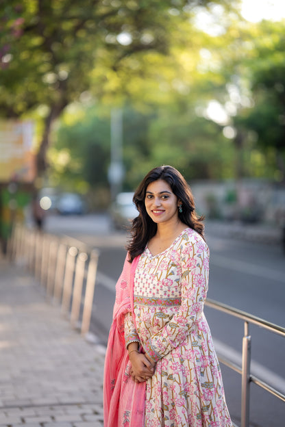 Pushpika Anarkali Cotton Suit Set