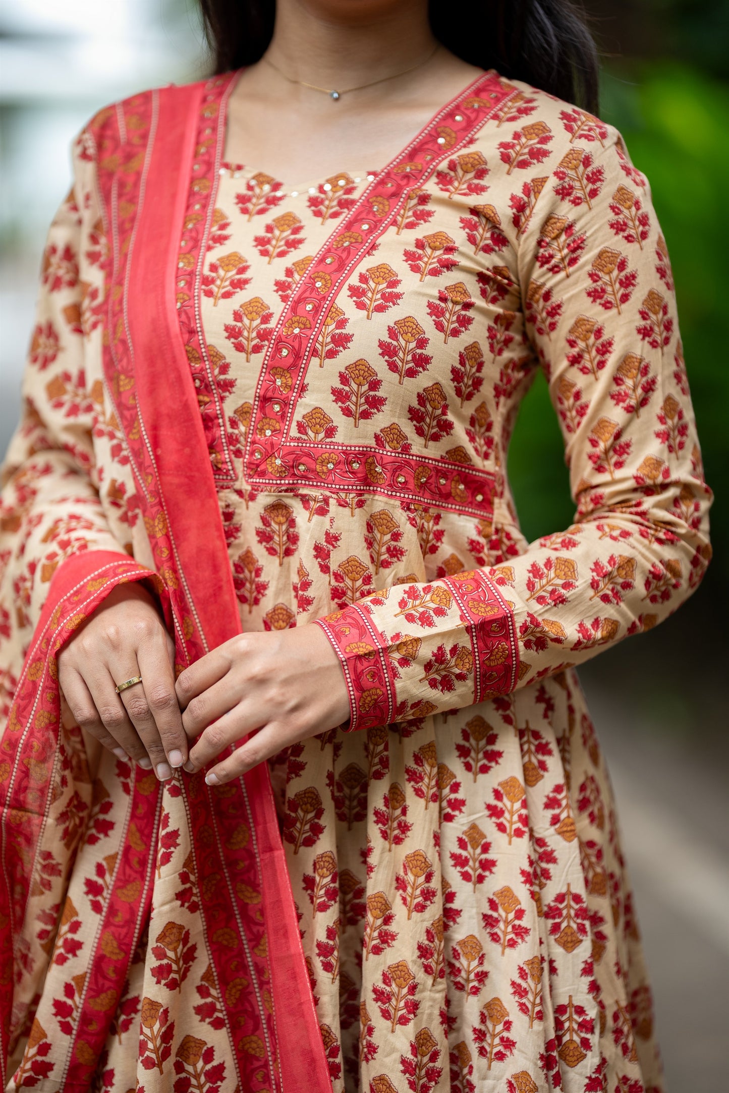 Gulzaar Cotton Anarkali Suit Set