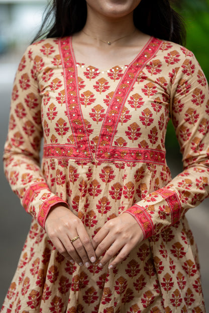 Gulzaar Cotton Anarkali Suit Set