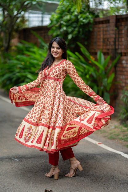 Gulzaar Cotton Anarkali Suit Set