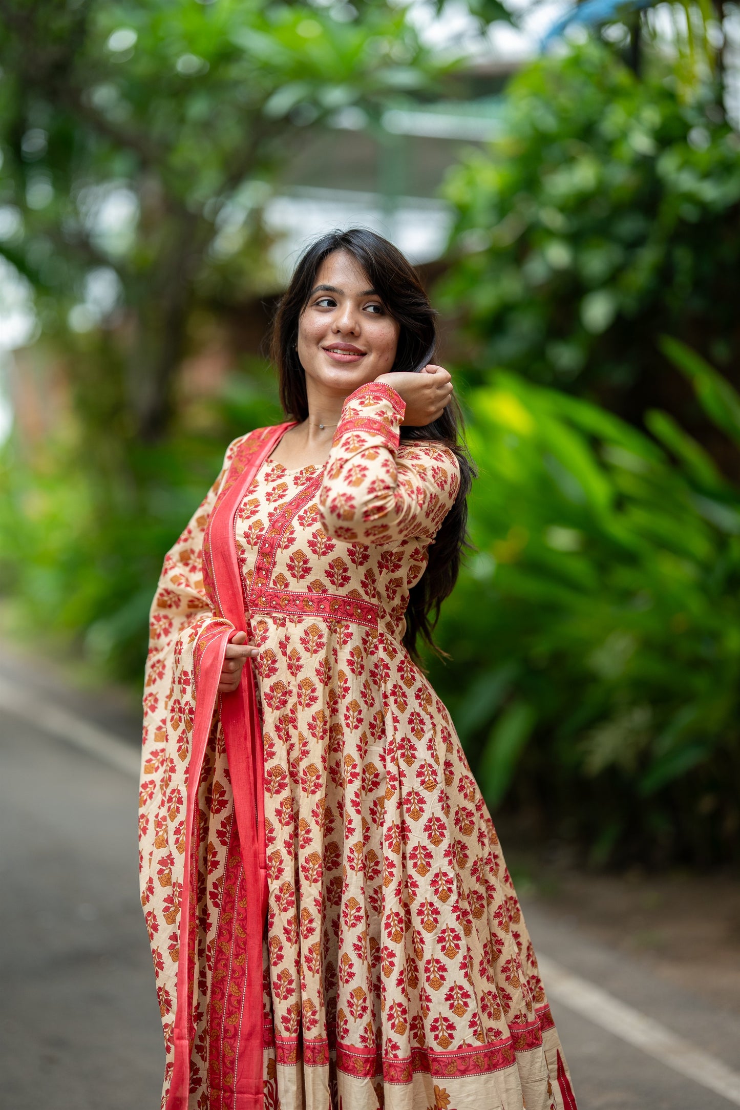 Gulzaar Cotton Anarkali Suit Set