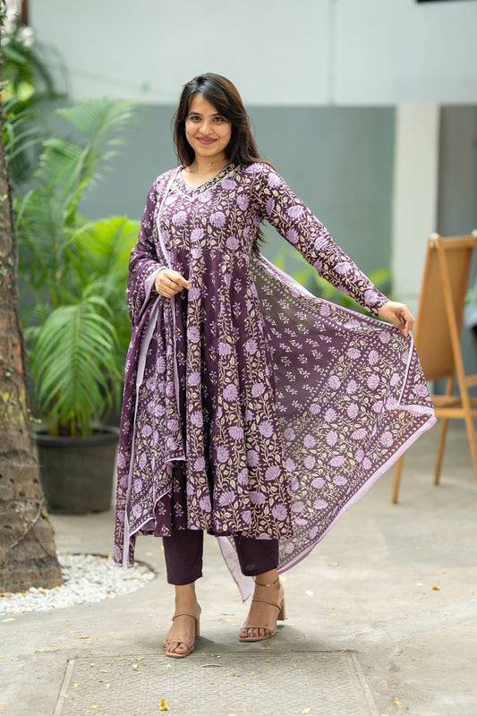 Murraya Cotton Anarkali Suit Set