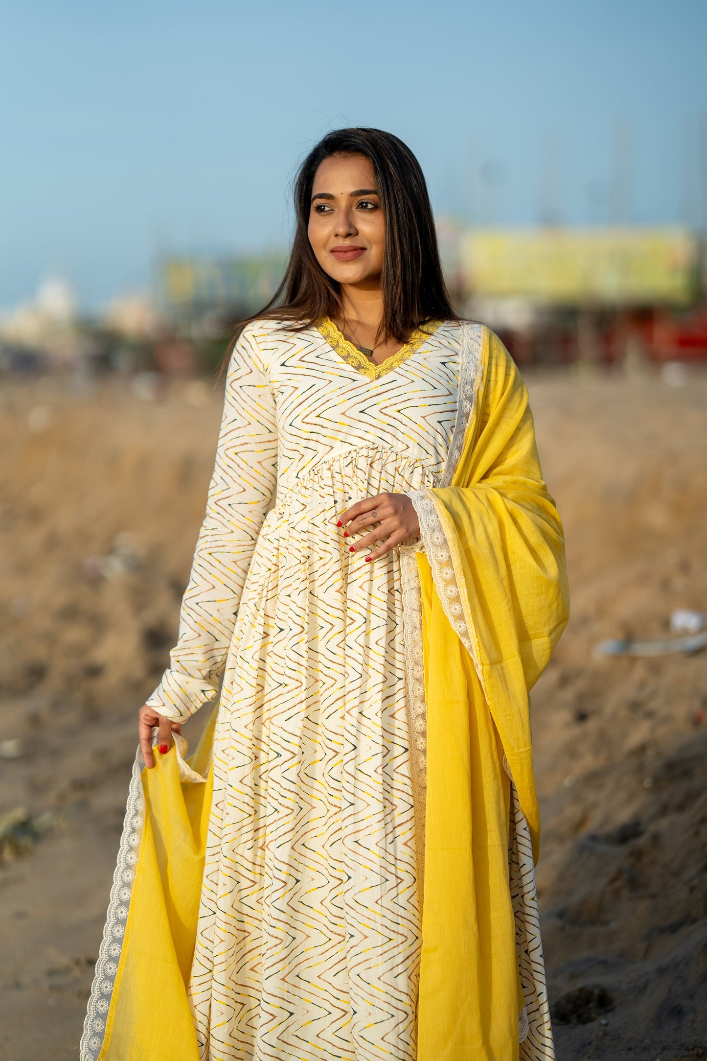 Ashnoor Cotton Alia Anarkali Suit Set
