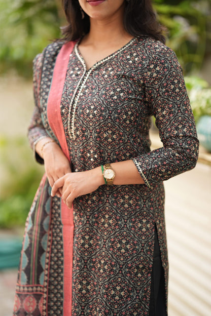 Ada Chanderi Printed Suit Set