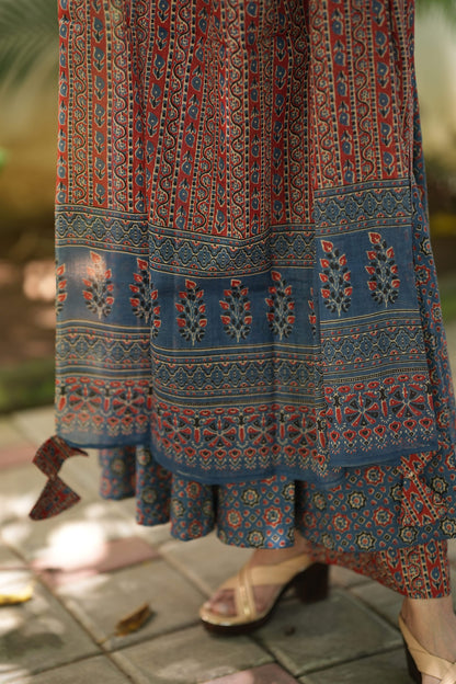 Sofiya Ajrakh Cotton Anarkali Suit Set