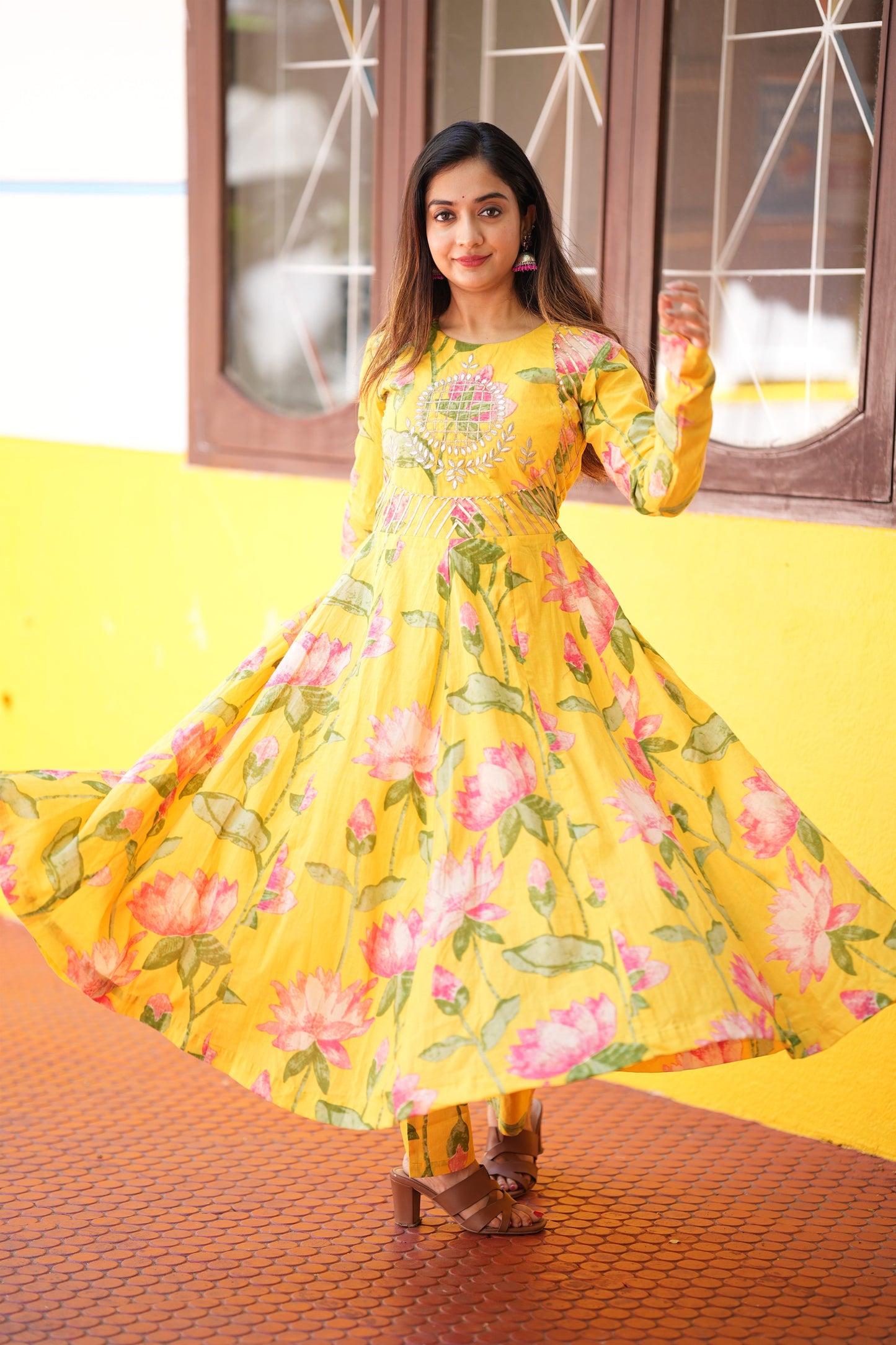 Rangrez Yellow Anarkali Suit Set