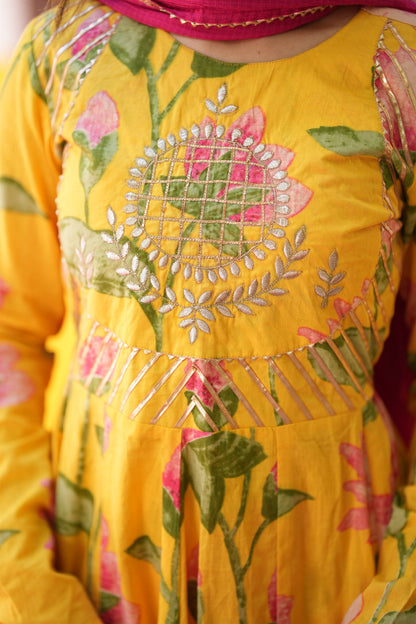 Rangrez Yellow Anarkali Suit Set