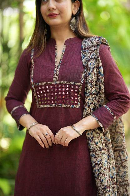 Maahi Kalamkari Cotton Suit Set