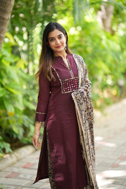 Maahi Kalamkari Cotton Suit Set