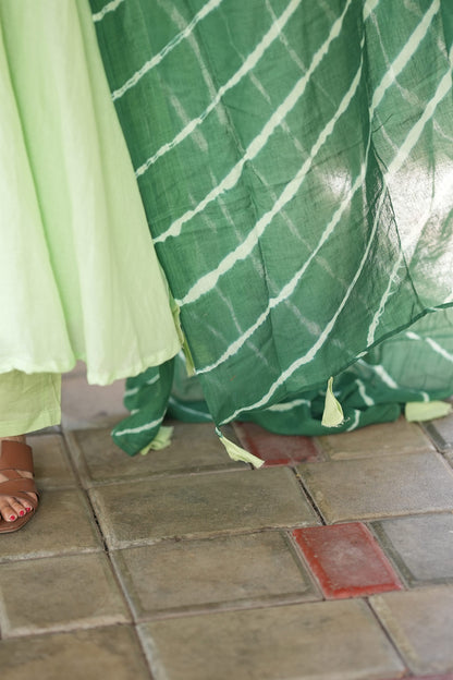 Hariyali Cotton Anarkali Suit Set